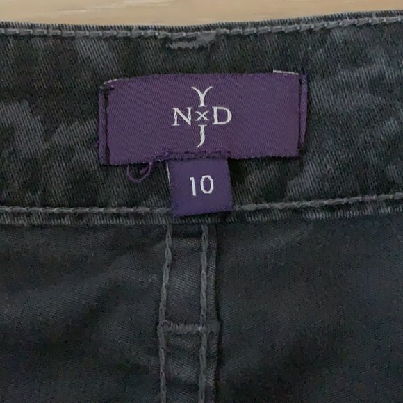 NYDJ Skinny Animal Print Lift Tuck Technology Charcoal Gray Black Size 10 - Picture 7 of 13